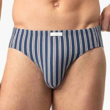 MEY Herrenslip aus Baumwolle Stream Stripes Blue Stream