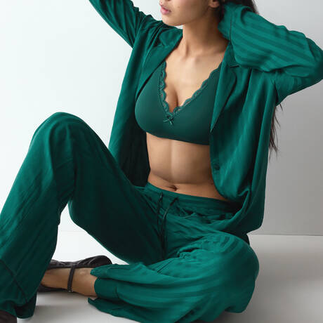 3 teile im set TRIUMPH Amourette Jacquard Teal Green