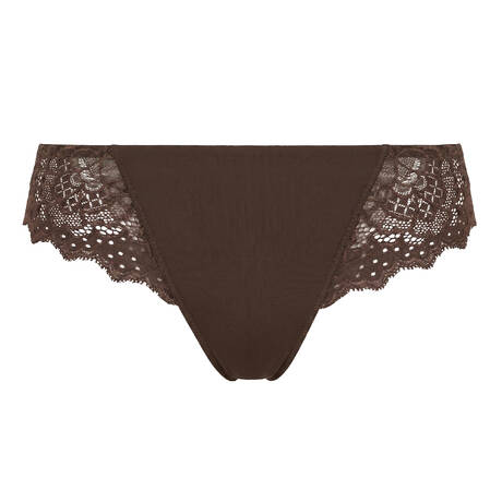 SIMONE PÉRÈLE Lace Tanga Caresse Cacao