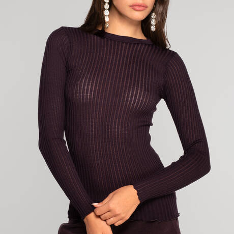 OSCALITO Long-sleeved top wool and silk Gela Barolo
