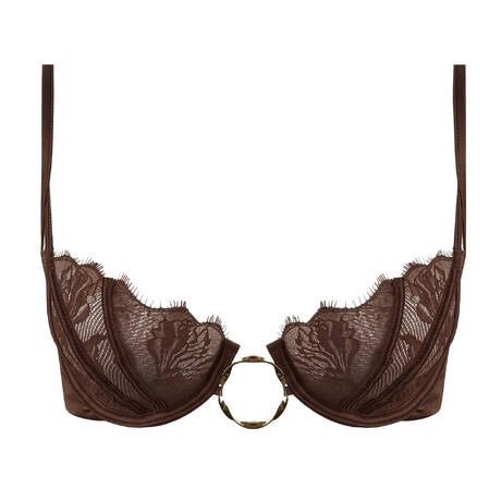 LIVY Soutien-gorge corbeille en soie et dentelle Dahlia Street Chocolate