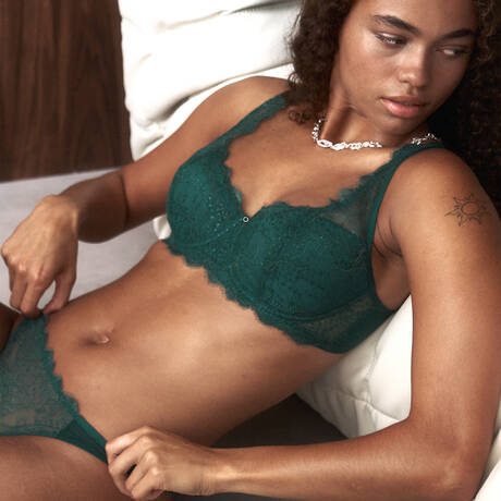 2 pieces set TRIUMPH Amourette Sparkle Teal Green