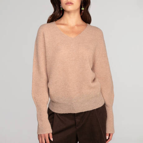 OSCALITO V-neck sweater alpaca Lipari Rosa