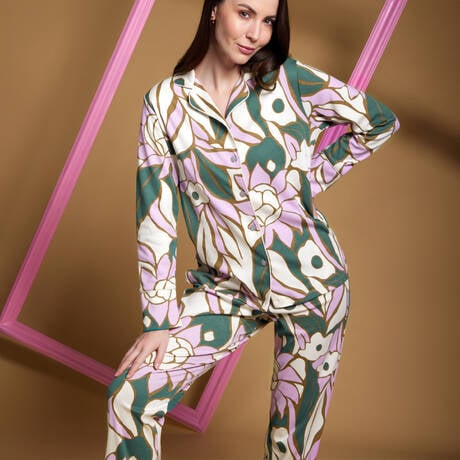 FÉRAUD Pyjama en coton Modern Flower Artprint