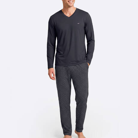 EDEN PARK  Pyjama homme en coton Signature Marine EP + Marine EP