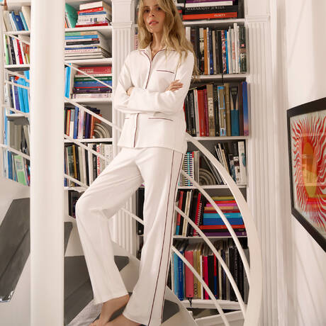 LAURENCE TAVERNIER Cotton Shirt pajamas Mystérieuse Écru
