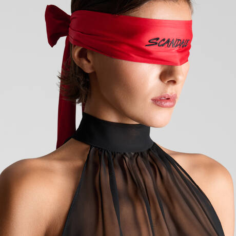 SCANDALE Satin Ribbon mask Les Accessoires Red