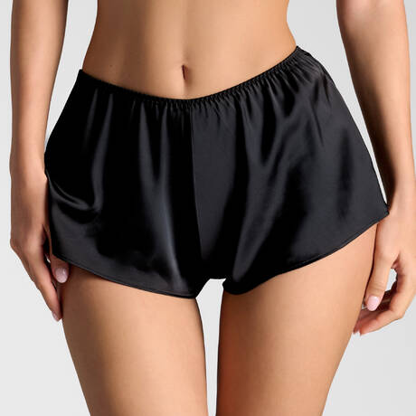 SCANDALE Shorts aus Satin Dédicace Schwarz