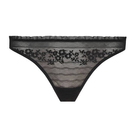 MARLIES DEKKERS String ouvert en dentelle Rebel in Lace Black Rebel