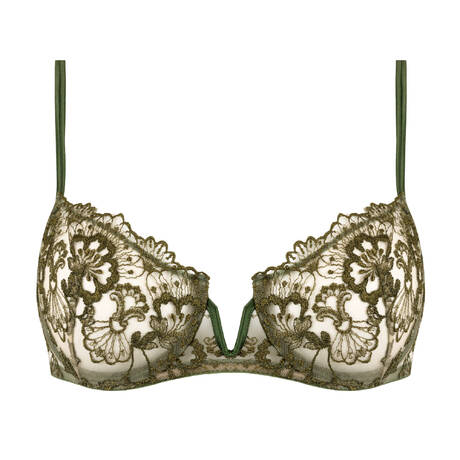 I.D. SARRIERI Demi-cup bra Blossomfall Olive