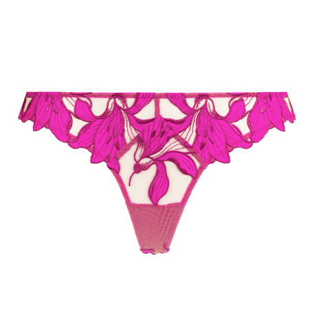 FLEUR DU MAL Thong Lily Embroidery Wild Pink