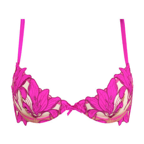 FLEUR DU MAL Demi-cup bra Lily Embroidery Wild Pink