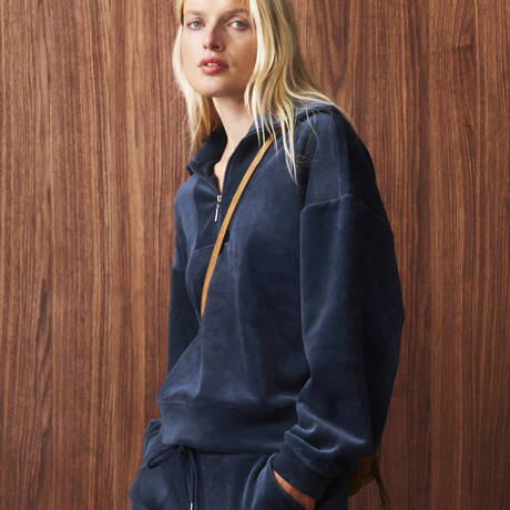 TRIUMPH Sweatshirt aus Samt Velours Rib Admiral