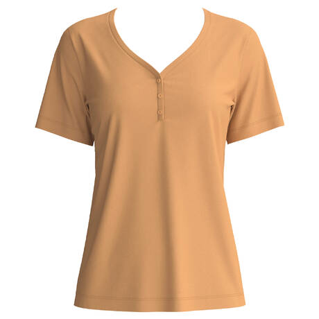 CALIDA Top manches courtes en coton Sleep Over M&M Almond Brown