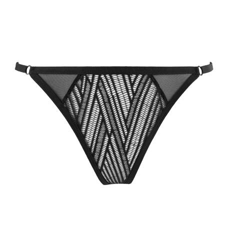 ATELIER AMOUR Slip ouvert en dentelle Clair Obscur Noir