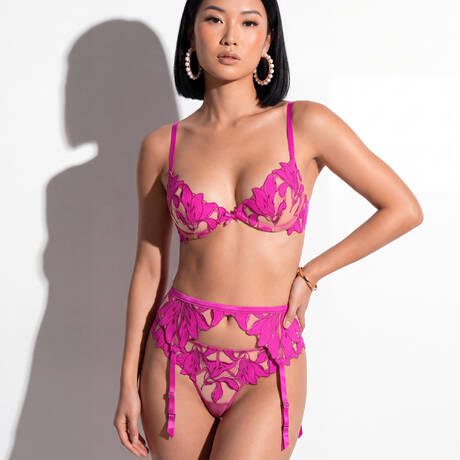 3 pieces set FLEUR DU MAL Lily Embroidery Wild Pink