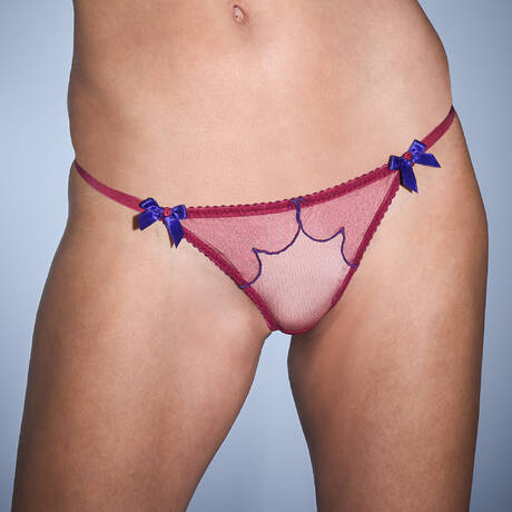 AGENT PROVOCATEUR Thong Lorna Dark Pink&Cobalt