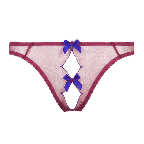 AGENT PROVOCATEUR Slip ouvert Lorna Dark Pink&Cobalt