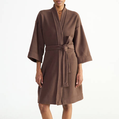 LAURENCE TAVERNIER Kimono court en polaire Silence Chocolat
