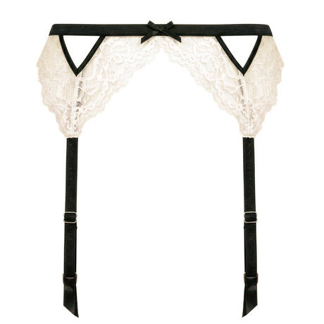FLEUR DU MAL Porte-jarretelles en dentelle Bianca Lace Linen Beige