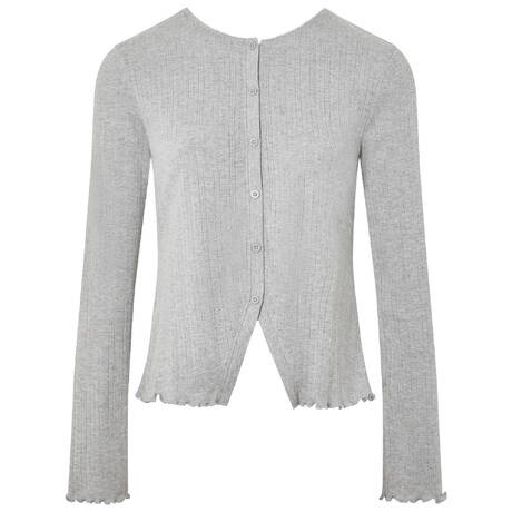 CHANTELLE Cardigan en coton Pulp Lovie Light Mottled Grey
