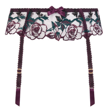 AGENT PROVOCATEUR Garter belt Callypso Plum & Green