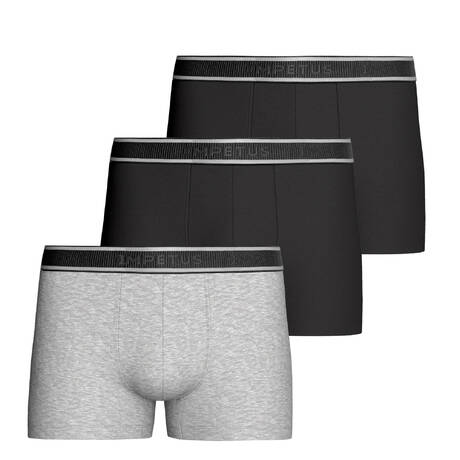 IMPETUS Cotton 3-pack men's boxer briefs Cotton Stretch Grey Mix + Black + Black