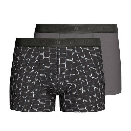 IMPETUS Pack de 2 boxers homme en coton et modal Nexus Black/Grey