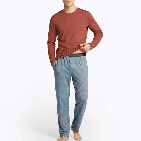 IMPETUS Pyjama homme en coton et modal Nexus Blue/Blue