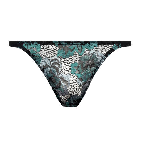ES COLLECTION Herren-String aus Spitze Botanic Garden Schwarz