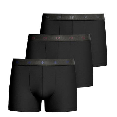 IMPETUS Pack de 3 boxers homme en coton Cotton Stretch Black + Black + Black