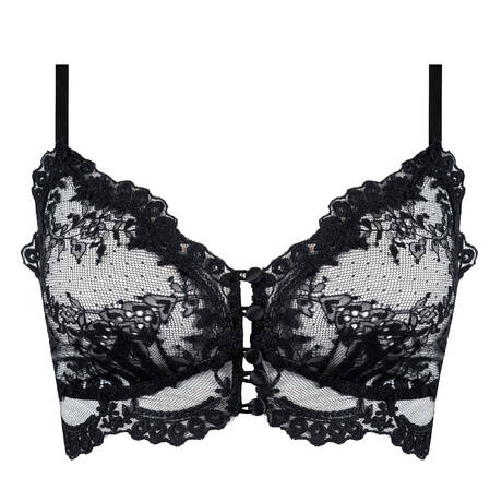 MARJOLAINE Lace Bustier with front opening Daniella Black