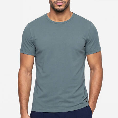 RON DORFF T-shirt homme en coton Eyelet Édition Baltic Blue