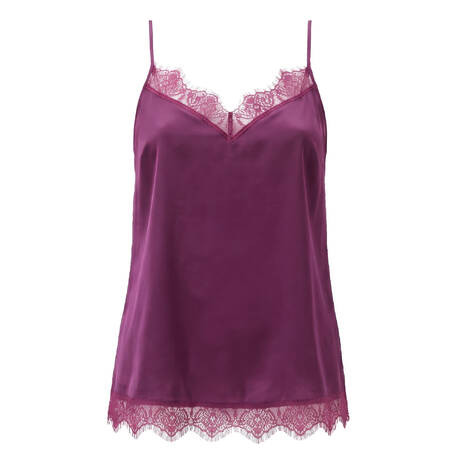 SIMONE PÉRÈLE Camisole pajama top satin Satin Secrets Mûre