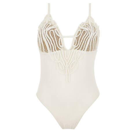 MARJOLAINE Wireless Plunge one-piece swimsuit Asma Swim Nude