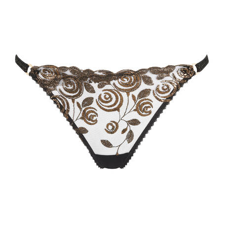GOSSARD String VIP Fleur d'Or Noir/Bronze
