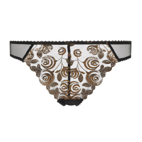 GOSSARD Tanga VIP Fleur d'Or Noir/Bronze