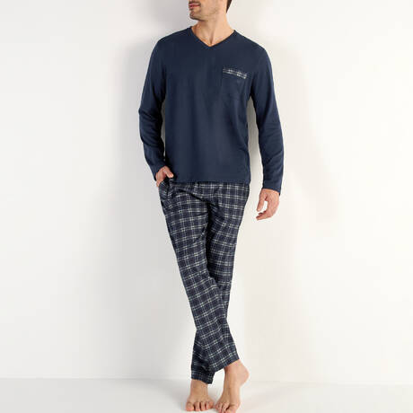 HOM Pyjama homme en coton Sid Navy Check