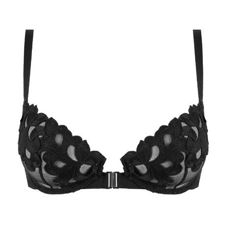 MAISON LEJABY Demi-cup bra with front closure Midnight Fever Black