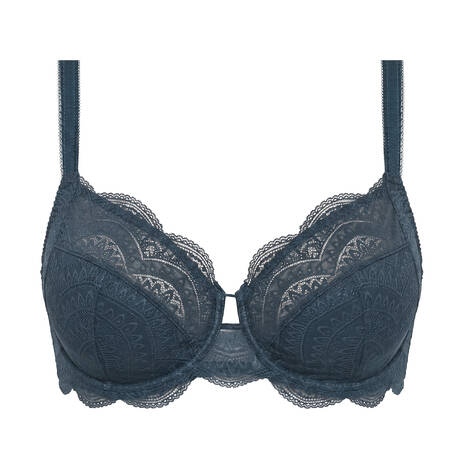 SIMONE PÉRÈLE Lace Plus-size full-cup bra Karma Bleu Prestige