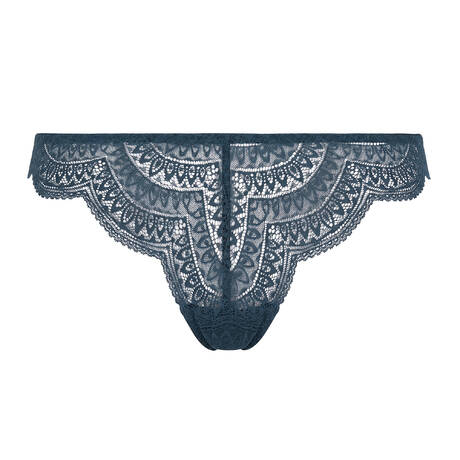 SIMONE PÉRÈLE Tanga en dentelle Karma Bleu Prestige