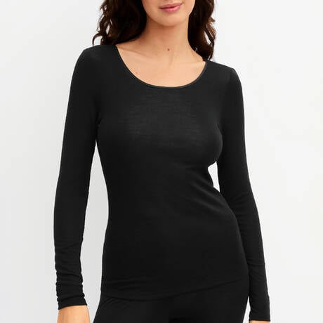 CALIDA Wool and silk Long-sleeved t-shirt True Confidence Schwarz