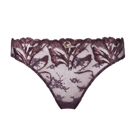 CHANTELLE Lace Tanga Illusion Aubergine Lurex