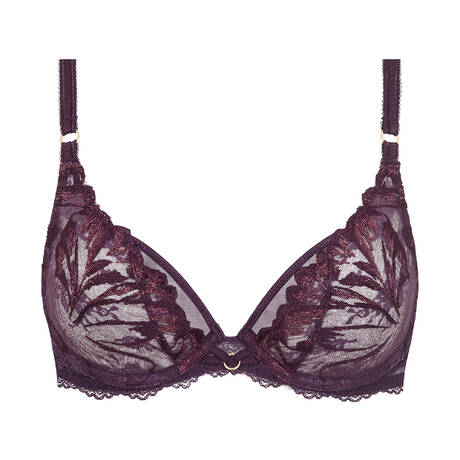 CHANTELLE Lace Full-cup bra Illusion Aubergine Lurex