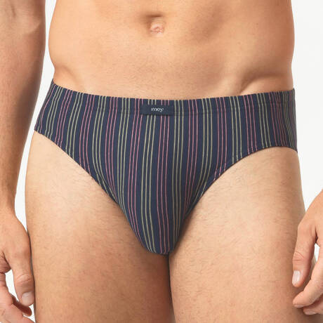 MEY Herrenslip aus Baumwolle Luminous Stripes Yacht Blue