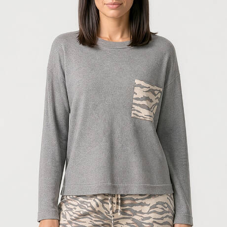 FÉRAUD Pull en coton Zebra Lounge Dark Grey