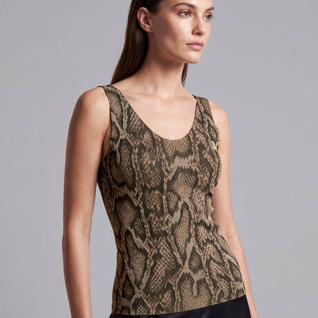 WOLFORD Débardeur Shimmering Python Désert Python