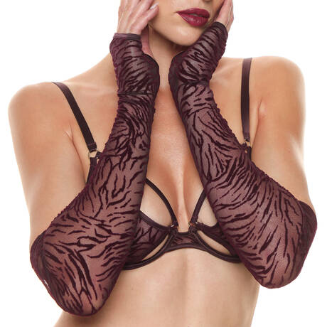 PRELUDE Fingerless gloves Nuit de velours Burgundy