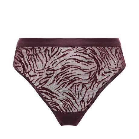 PRELUDE High-waisted tanga Nuit de velours Burgundy