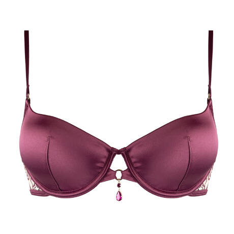 SHIKKOSA Soutien-gorge coques en satin Firenze Plum